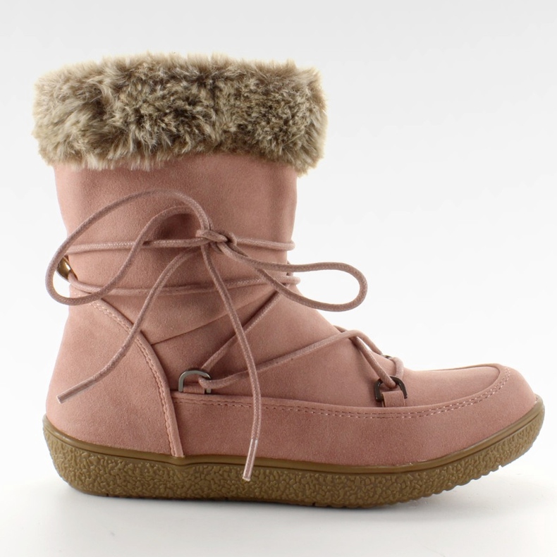 Medias botas para niños con pelaje rosa rosado