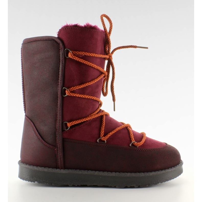 Burdeos moon botas de nieve para mujer rojo