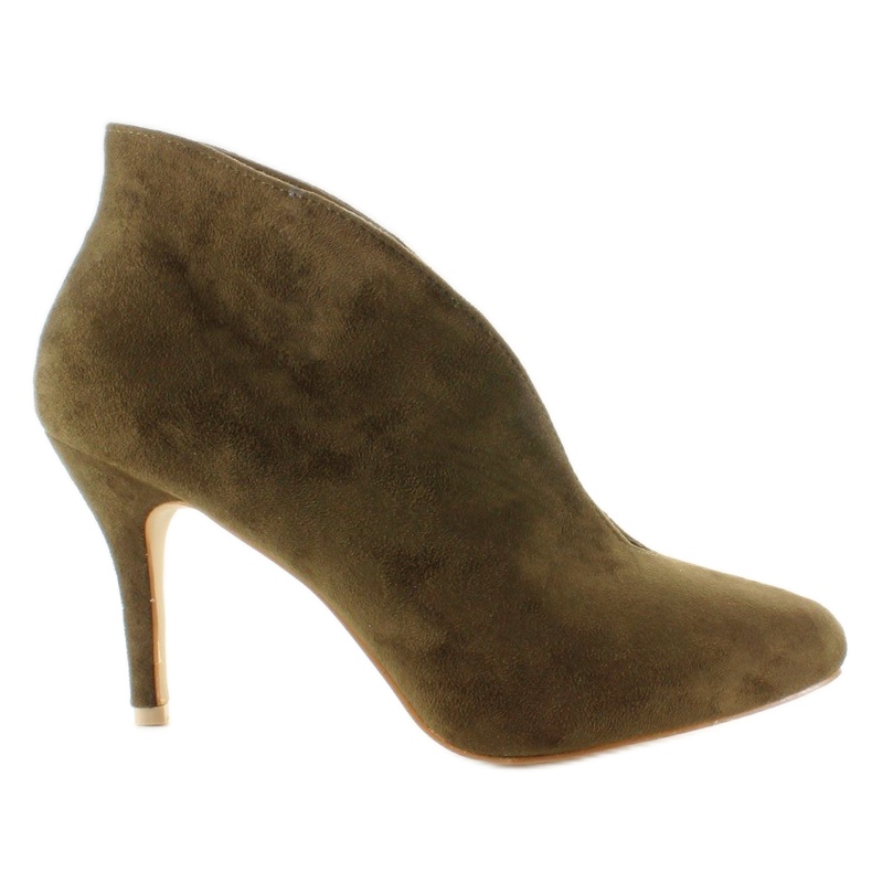 Tacones integrados con recorte 1413 Caqui verde