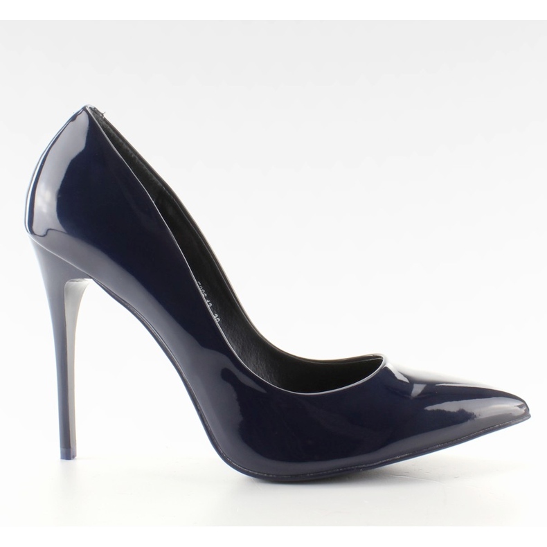 Tacones lisos barnizados lisos E396 Azul marino