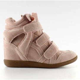 Zapatillas de gamuza con un cojín rosa 6039 rosado
