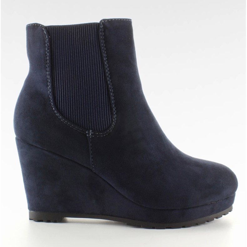 Botas de ante Jodhpur en cuña ZY9106 Azul azul marino