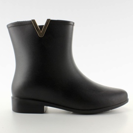 Botas de agua elegantes para mujer D33 negro
