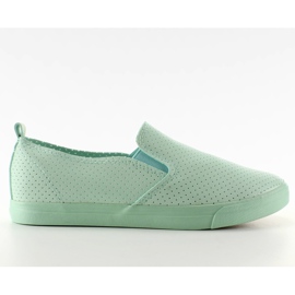 Ligeramente perforado L. Verde slip-on
