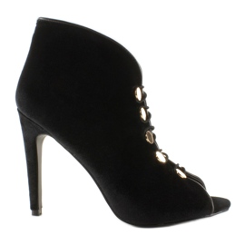 Salón punta abierta terciopelo 1129 Negro Salón punta abierta terciopelo 1129 Negro