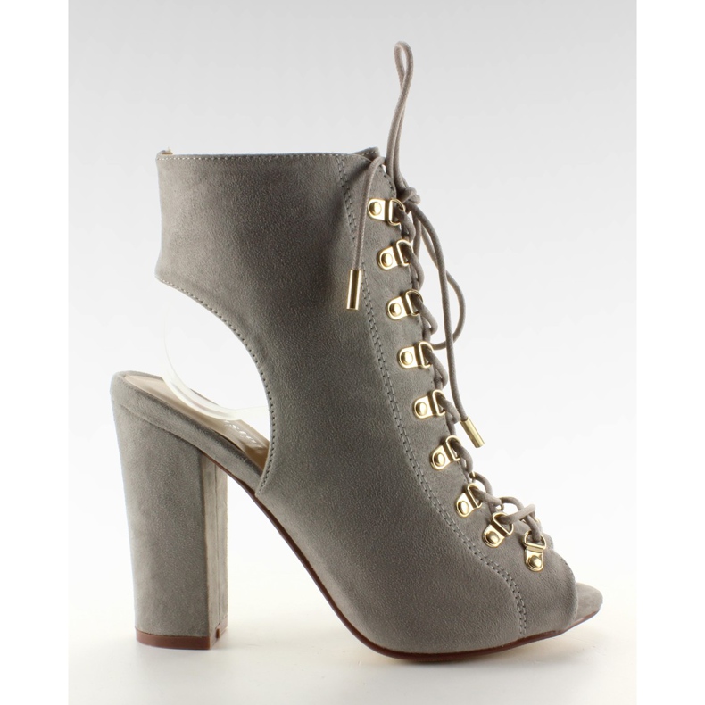 Zapatos de cordones con punta abierta JZ-11P Gris