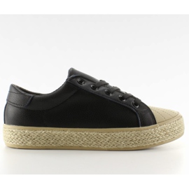 Zapatillas de deporte en un zapato de lona negro NA05P Zapatillas de deporte en un zapato de lona negro NA05P