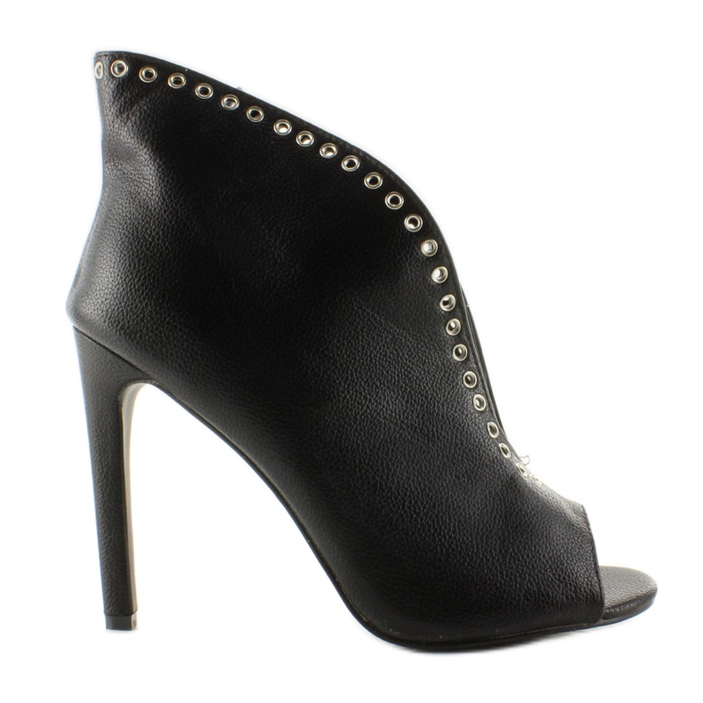 Botines Stilettos Con Tachuelas Hp-36 Negro
