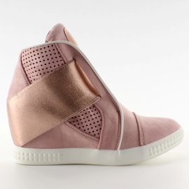 Zapatillas deportivas con ribete blanco 1142 rosa. rosado