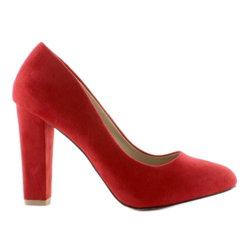 Salón con tacón ancho Z-22P Rojo