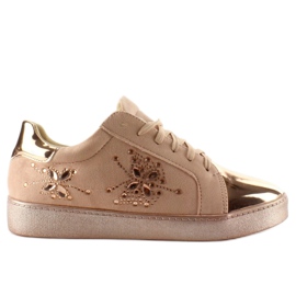 Deportivas de mujer con cristales T273P Champagne rosa