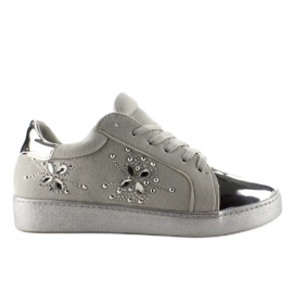 Deportivas mujer con cristales T273P Plata gris Deportivas mujer con cristales T273P Plata gris