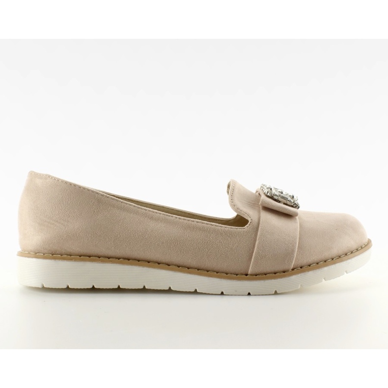 Ante pastel T245 mocasines beige
