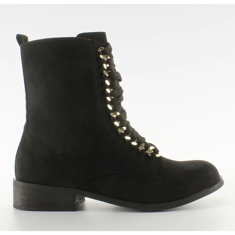 Glany Workery con cadenas XW37281 Black Suende negro