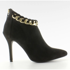 Botas de ante negras con cadena negro