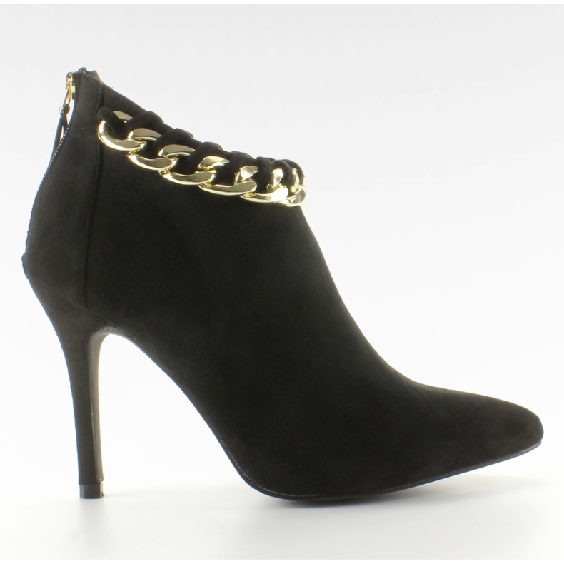 Botas de ante negras con cadena negro