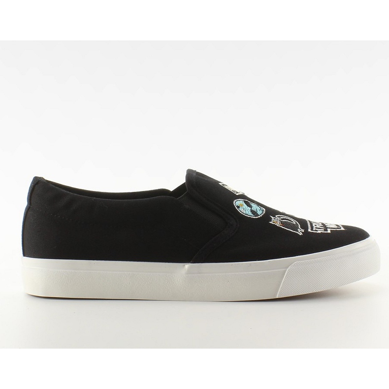 Zapatillas sin cordones con bordado NB102P Negro