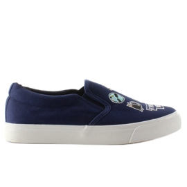 Sneakers slip-on con bordado NB102P Azul Oscuro azul marino Sneakers slip-on con bordado NB102P Azul Oscuro azul marino