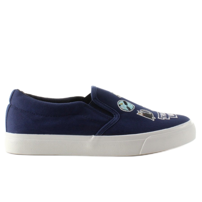 Sneakers slip-on con bordado NB102P Azul Oscuro azul marino Sneakers slip-on con bordado NB102P Azul Oscuro azul marino
