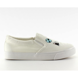 Zapatillas sin cordones con bordado NB102P blanco