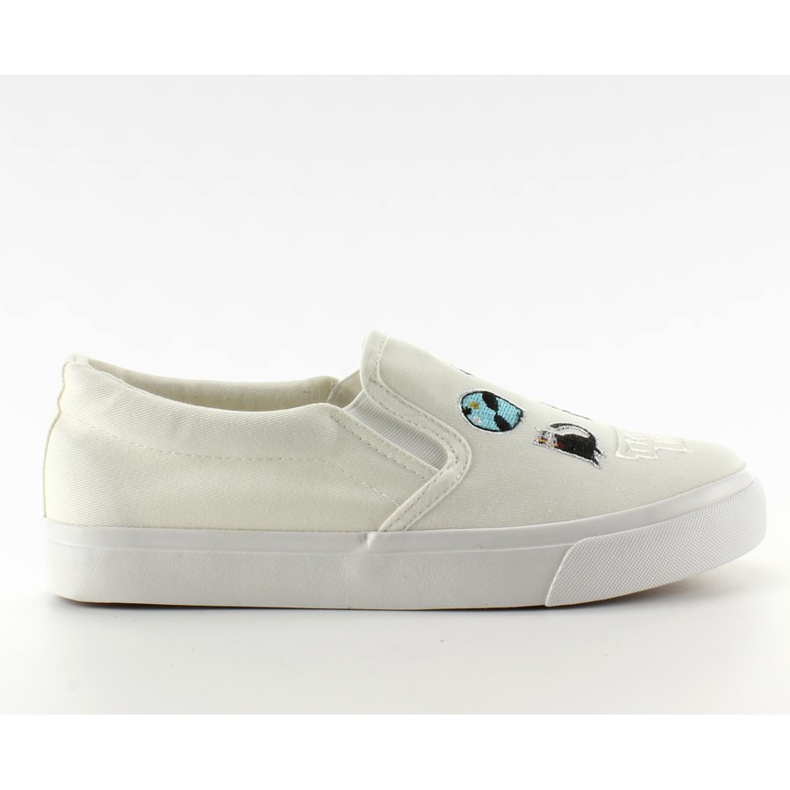 Zapatillas sin cordones con bordado NB102P blanco