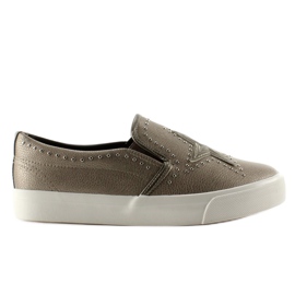 Slipony con elegante estrella BL89p champán gris multicolor