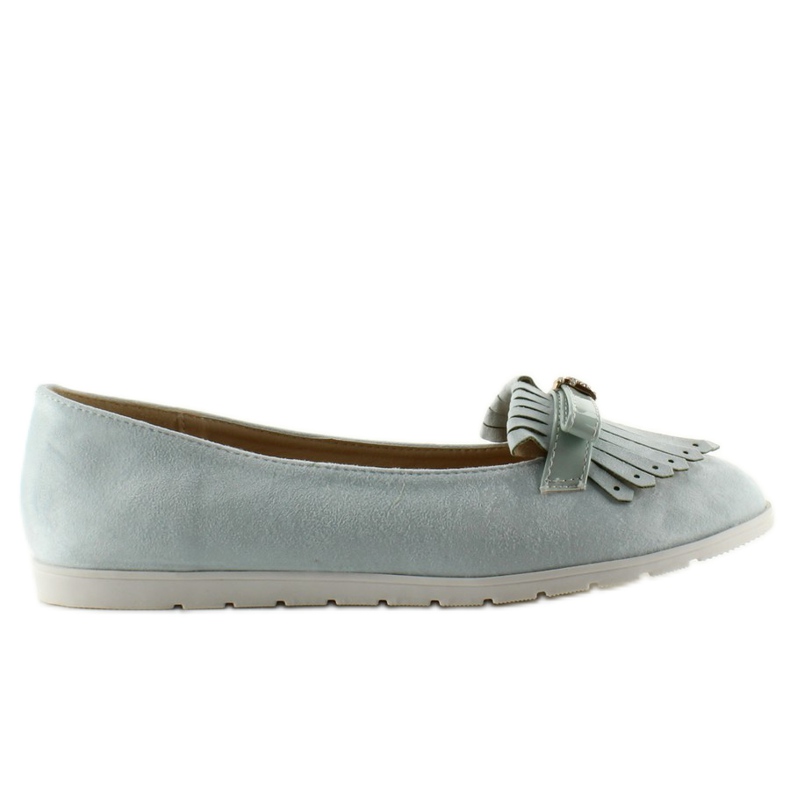 Mocasín pastel flecos azul T261