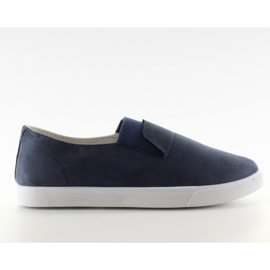 Zapatillas de gamuza con goma azul marino BL91P