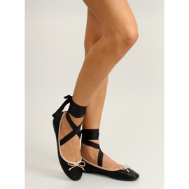 Bailarinas con doble cinta 1193 negras. negro
