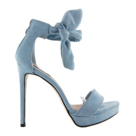 Sandalias de tacón alto, atadas 1203 azul.