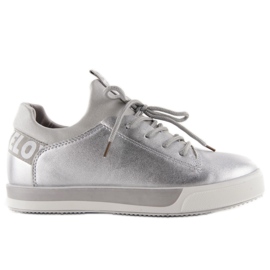 Mochino NB80p zapatillas plateadas gris