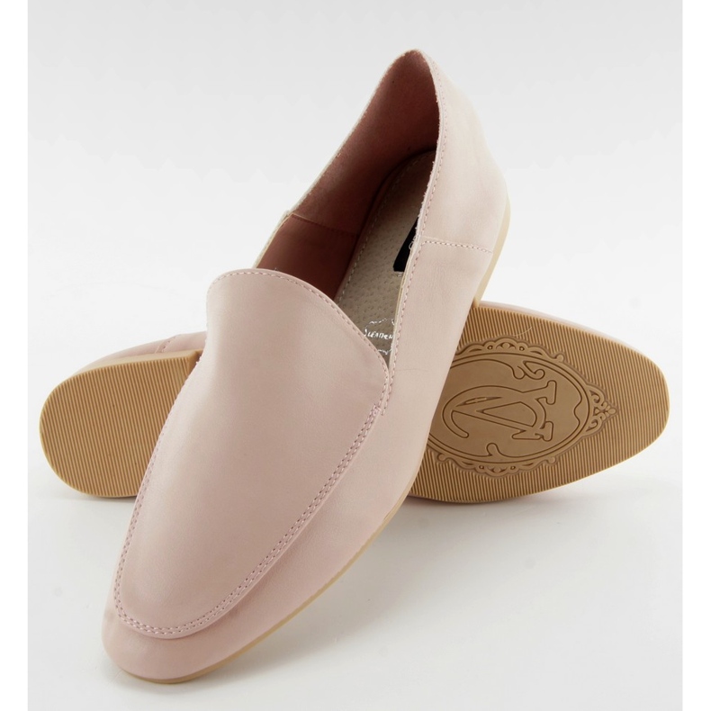 Mocasines suaves como piel de becerro rosa rosado