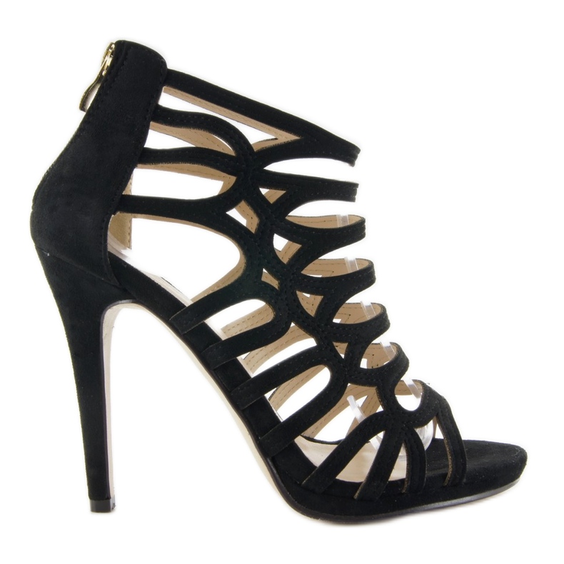 Sandalias botas en un tacón alto SY19 negro Sandalias botas en un tacón alto SY19 negro