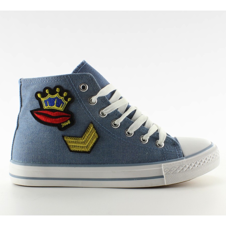 Zapatillas de tobillo con parches azul