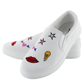 Slipons con parches JX41P White blanco