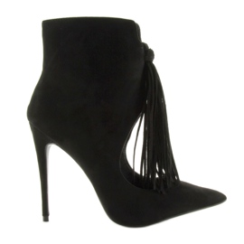 Botas abiertas con flecos 5035 Negro