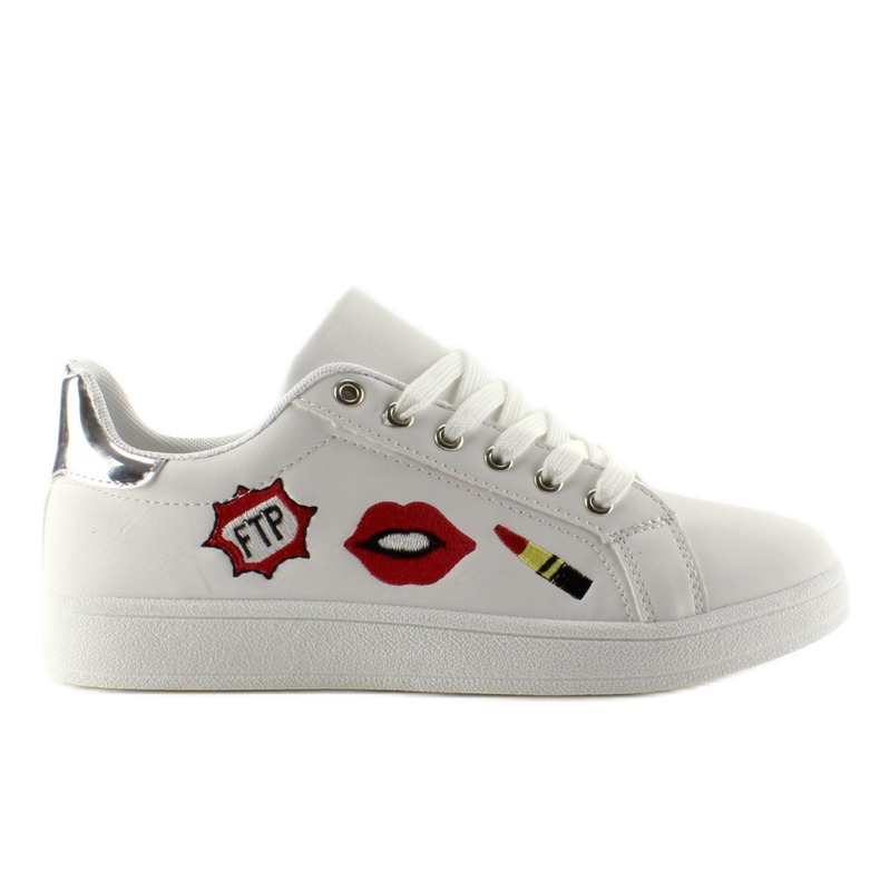 Deportivas con parches kiss kiss BLANCO / PLATA