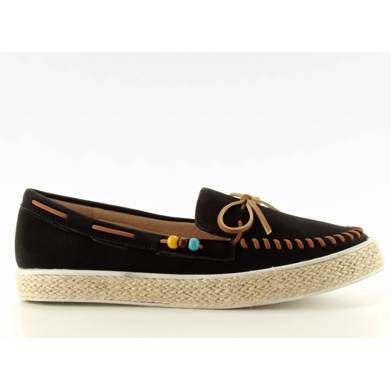 Mocasines con coloridas cuentas negras 2057 negro
