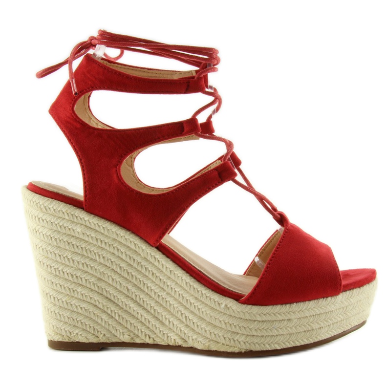 Sandalias alpargatas atadas SL71 rojo Sandalias alpargatas atadas SL71 rojo