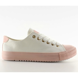 Zapatillas de deporte en goma blanca / rosada colorida blanco
