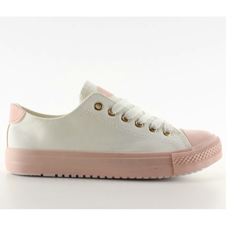 Zapatillas de deporte en goma blanca / rosada colorida blanco