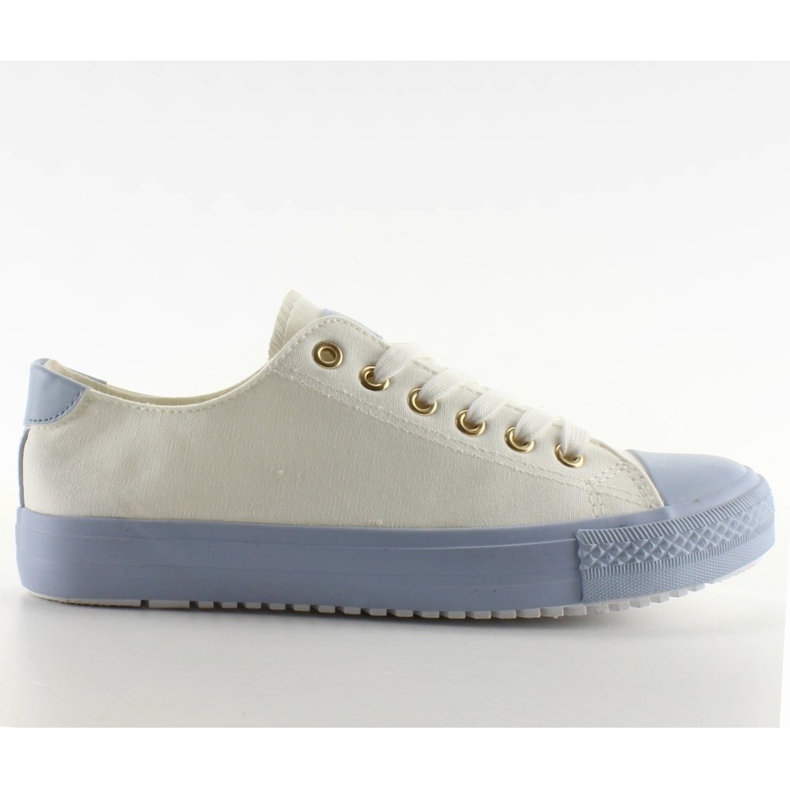 Zapatillas de deporte en goma blanca / azul colorida blanco