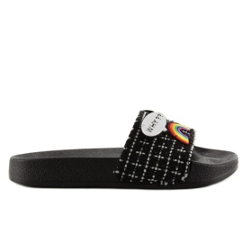 8228 zapatillas negras con pasadores negro