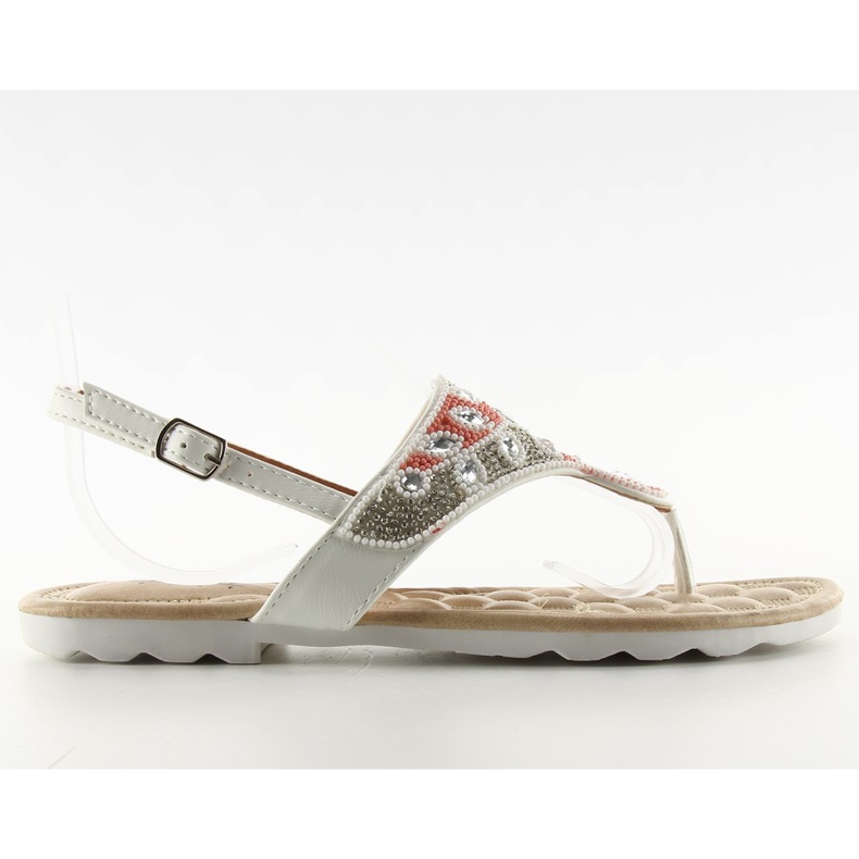 Chanclas con perlas G144 White blanco
