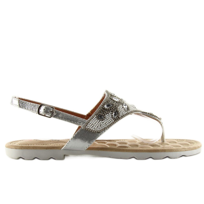 Chanclas con cuentas de plata G144 gris Chanclas con cuentas de plata G144 gris
