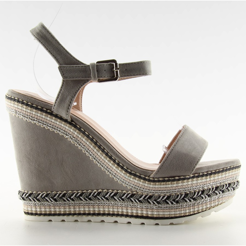 Hermosas sandalias en cuña LL-56 gris