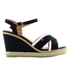 Sandalias cuña Tomy 1234 marino azul marino