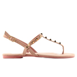 Sandalias suaves con tachuelas DD25 rosa