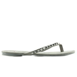 Chanclas con tachuelas pirámide gris DD26