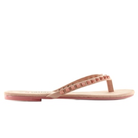 Chanclas con tachuelas pirámide rosa DD26 rosado